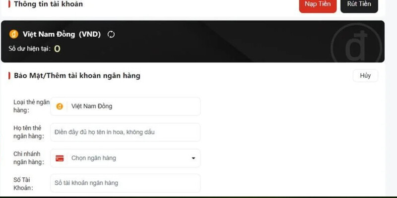 Hình thức gửi tiền qua ứng dụng internet banking